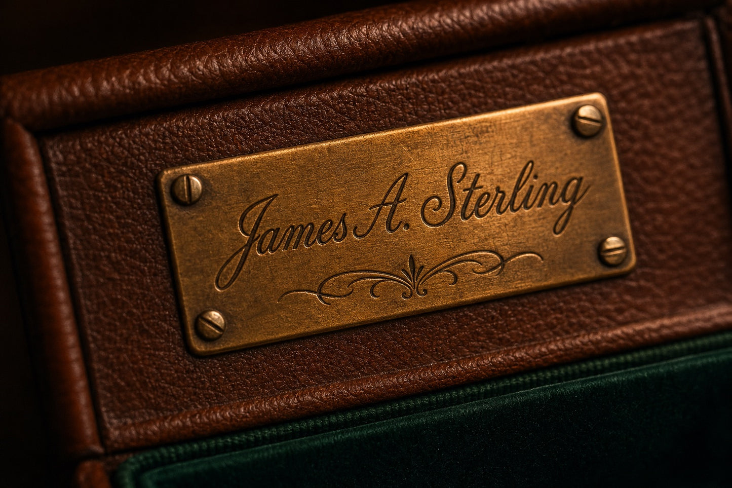 Engraved brass plaque